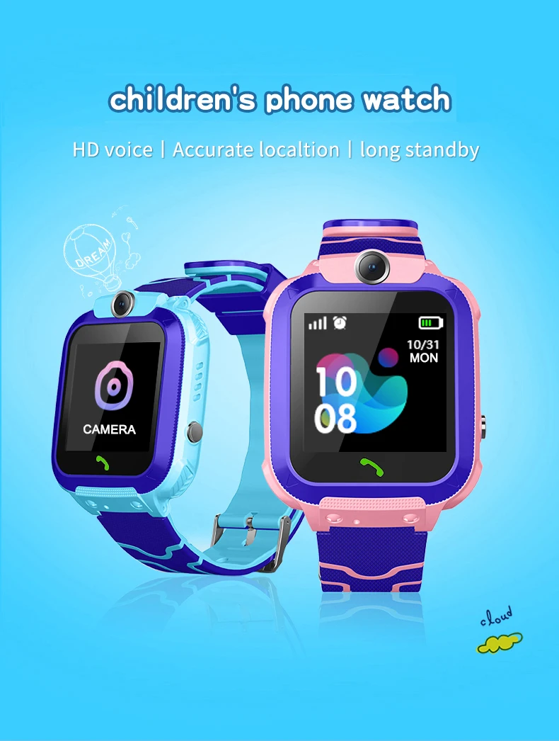 Детские Смарт-часы, водонепроницаемые детские часы, 2G, sim-карта, SOS Вызов, LBS трекер, детские часы с камерой, для мальчиков и девочек, телефон, умные часы