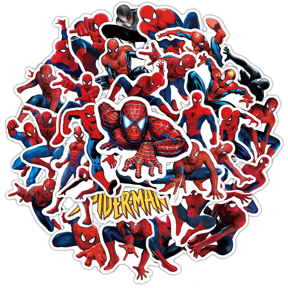 Spider Man Stickers For Child,marvel Waterproof Vinyl Stickers For Laptop,  Luggage, Skateboard, Water Bottle,cars, Guitar, Phone, Water Bottlescute Tr