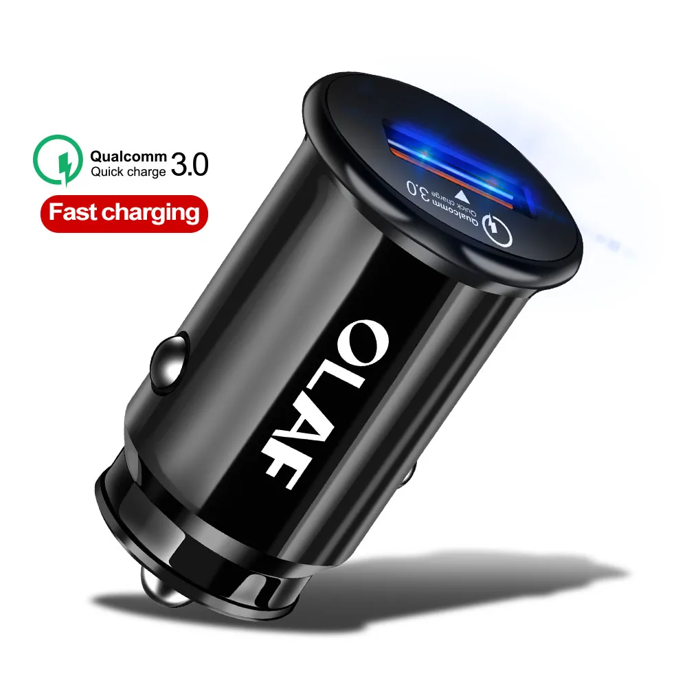 Mi ni USB Автомобильное зарядное устройство Quick Charge 3,0 Автомобильное зарядное устройство для телефона для Xiaomi mi samsung iPhone QC3.0 QC Быстрая Мобильная Автомобильная зарядка - Тип штекера: black