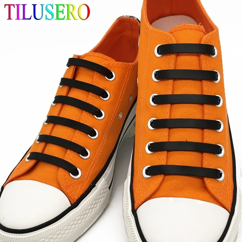 12pcs Lazy Elastic Silicone Shoelaces No Tie Running Sneakers Strings Shoe Laces Easy Shoes Accessories for man women unisex