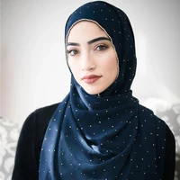 Luksusowe złota szyfonowa szalik na głowę stałe miękkie długie szale muzułmańskie dla kobiet hidżab musulman femme szal i Wrap foulard islamique 2