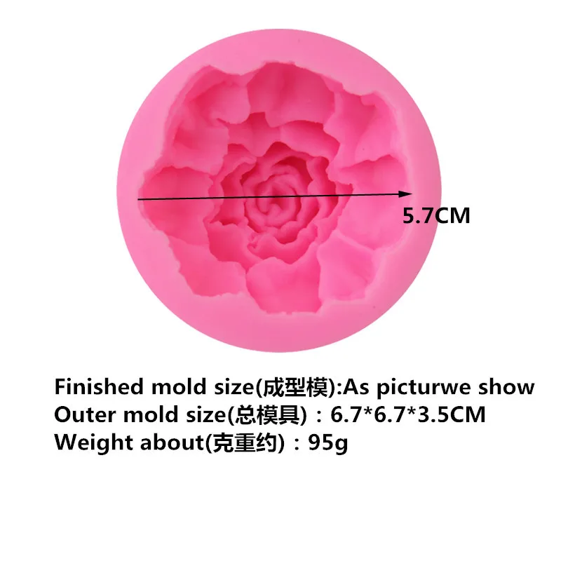 Розовая цветочная форма для мыла 3D силиконовая выпечки пирожных с шоколадной