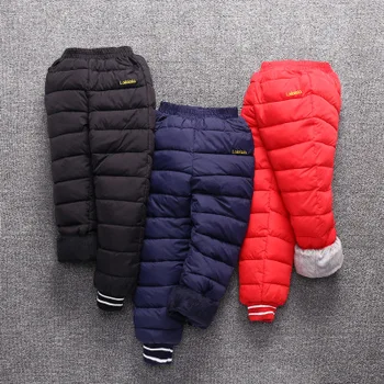 

2 3 4 5 6 7 Years Boys Pants 2019 Winter New Children's Down Pants Kids Plus Velvet Thick Trousers Baby Warm Pant Winter Clothes