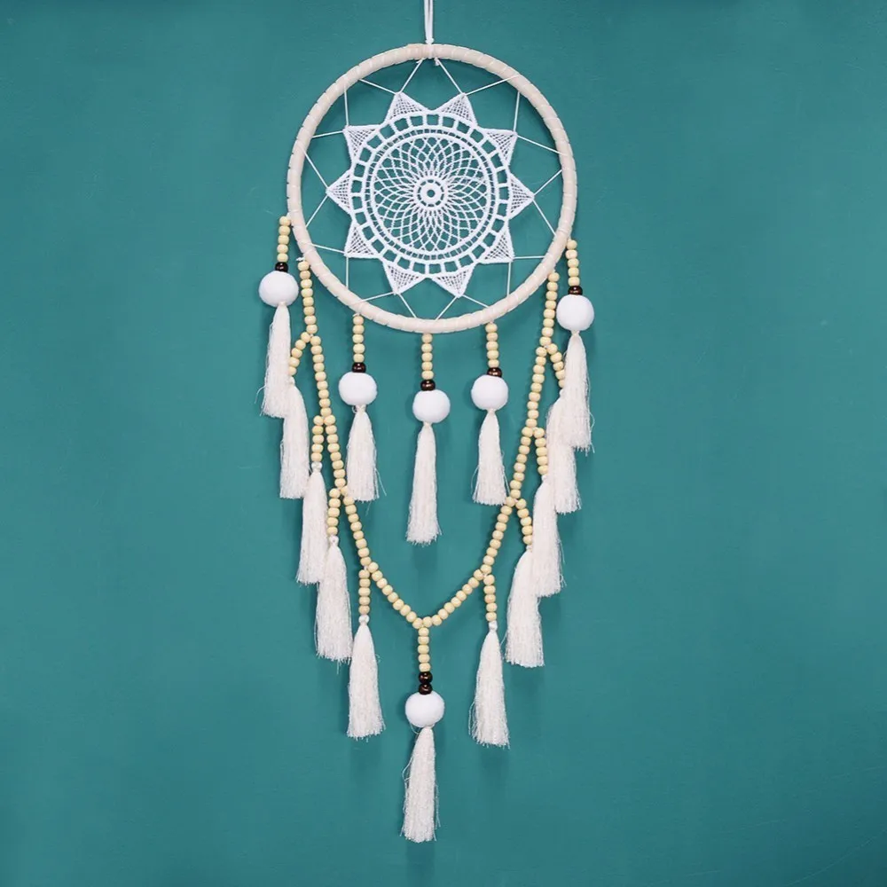 Скандинавский Ловец снов большой кисточкой Dreamcatchers белый Хранитель Ручной