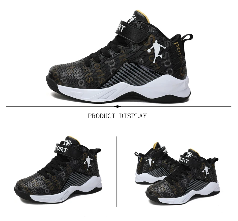 PINSEN Autumn Winter Kids Basketball Shoes boys Sneakers Non-slip Casual Children Shoes Boy Sneakers Breathable Sport Shoes