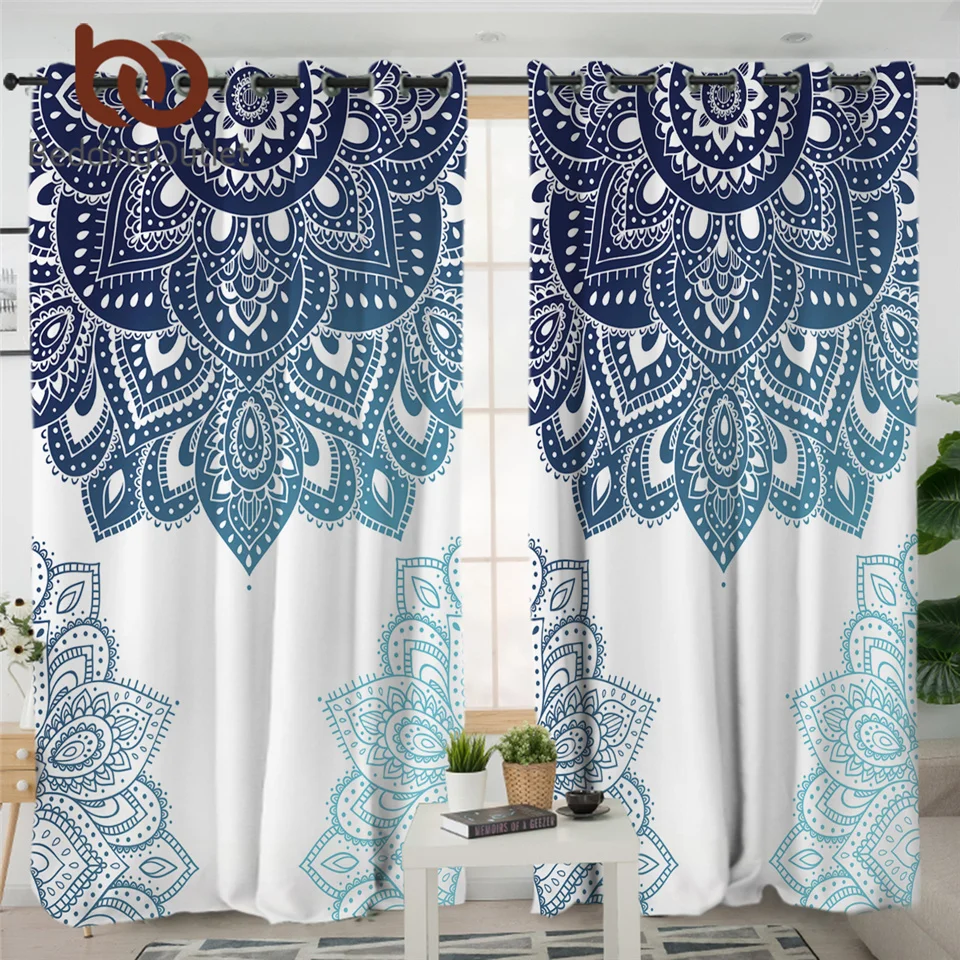 Multi Color Mandala Decorative Valances Throw Window Drapes Bohemian Curtains 
