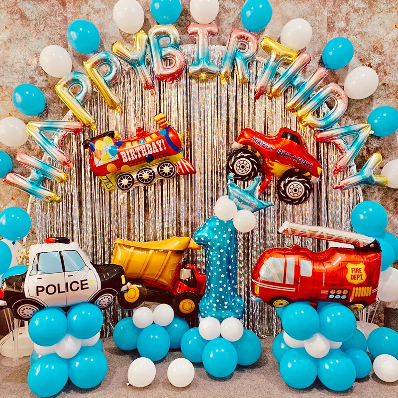 9 pçs crianças dos desenhos animados trator fazenda caminhão do carro festa  de aniversário papel favo de mel bolas festa backdrops chuveiro do bebê  decorações - AliExpress