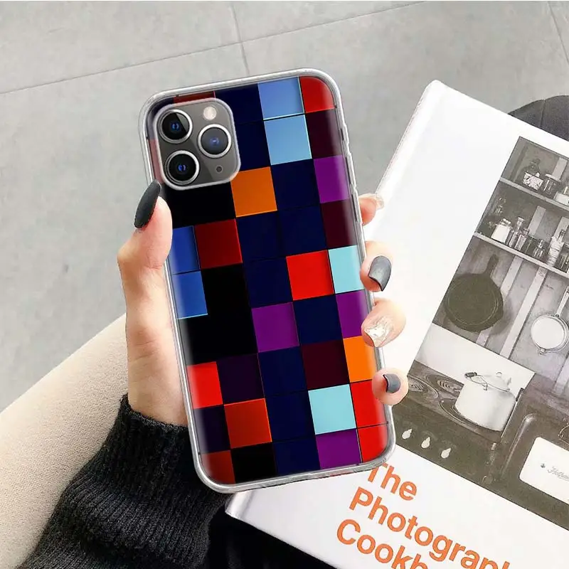 Mondrian сетчатый чехол для Apple iphone 11 Pro XS Max XR X 7 8 6 6S Plus 5 5S SE 10 десять Подарочный силиконовый чехол для телефона