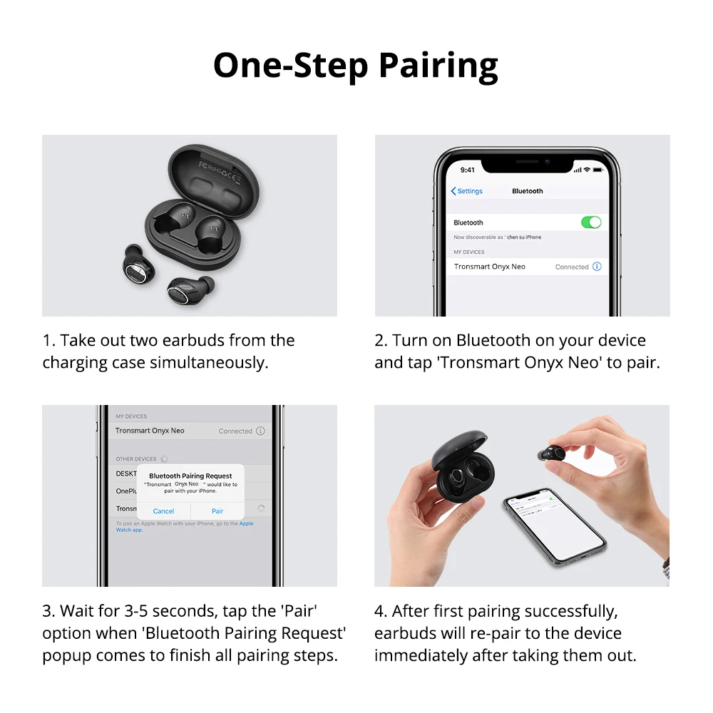 【Регулятор громкости 】 Tronsmart Onyx Neo TWS Bluetooth 5,0 наушники APTX настоящие беспроводные стерео наушники с чип Qualcomm 24H время воспроизведения