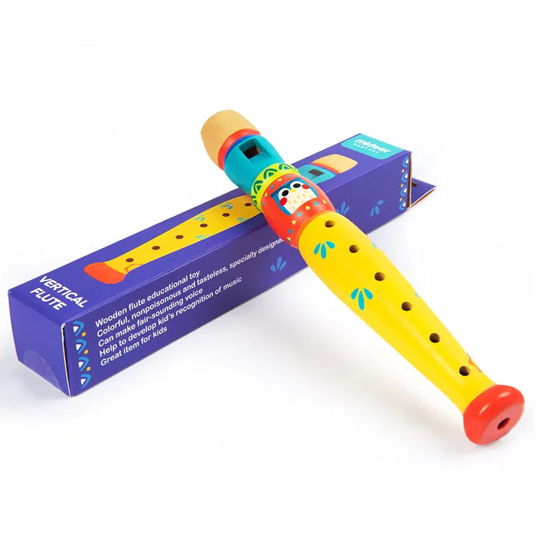 Baby wooden flute whistle toys educational toys kids musical instrument XDUK  ed 