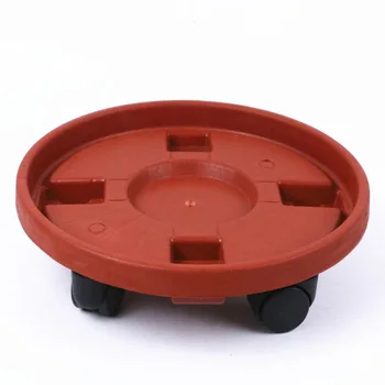 

1pc Round Shape Solid Color Removable Flowerpot Tray Planter Pot Mover with Wheels for Balcony Fleshiness Gardon Garden