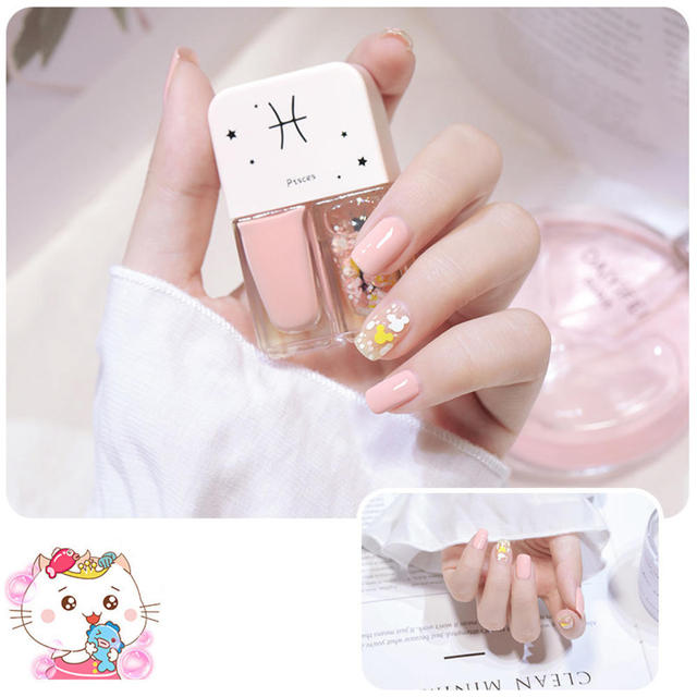 Nail Polish Set Two Bottles Glitter Scrub Can Tear No-bake Women Girl Cute Nail Polish Quick Drying Manicure Tools