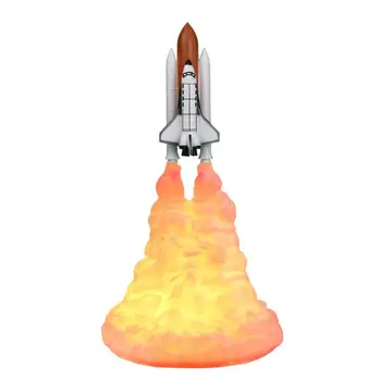 

3D Print Space Shuttle Lamp Rechargeable Bedroom Bedside Night Light Decor
