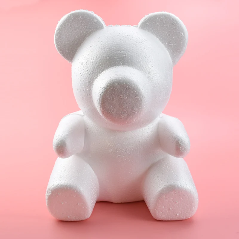 1pcs 20cm/30cm Artificial Flowers Foam Teddy Bear of Roses Mold DIY Gifts Polystyrene Styrofoam Wedding Valentine's Day Present