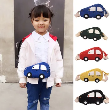 

Kids Girls Canvas Shoulder Bag Cute Mini Car Shape Messenger Hand Bags Bolsas Car school bags Diagonal Backpack Child Cartoon