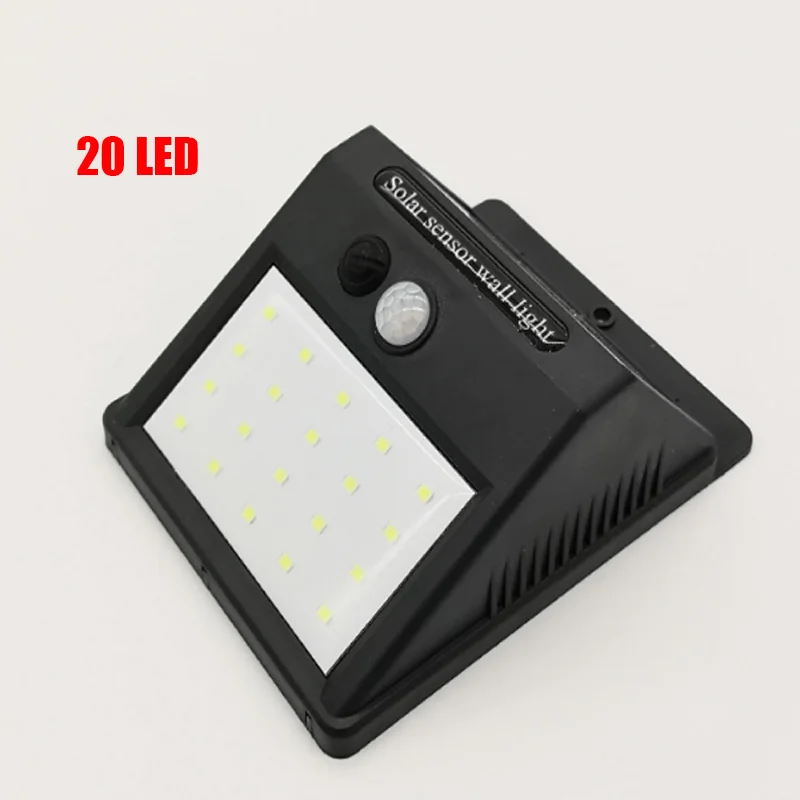 20LED30LED35LED40LED высокий светильник на открытом воздухе, Индукционное управление человеческим телом, водонепроницаемый Солнечный настенный светильник, солнечный светильник, садовый солнечный светильник - Цвет: 20 LED Single panel