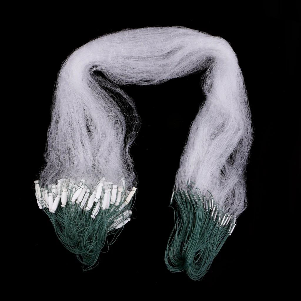 20m Polyethylene Sticky Single Layers Clear Green Bait Trap Monofilament Fishing Gill Net with Floating Screen Mesh Trap