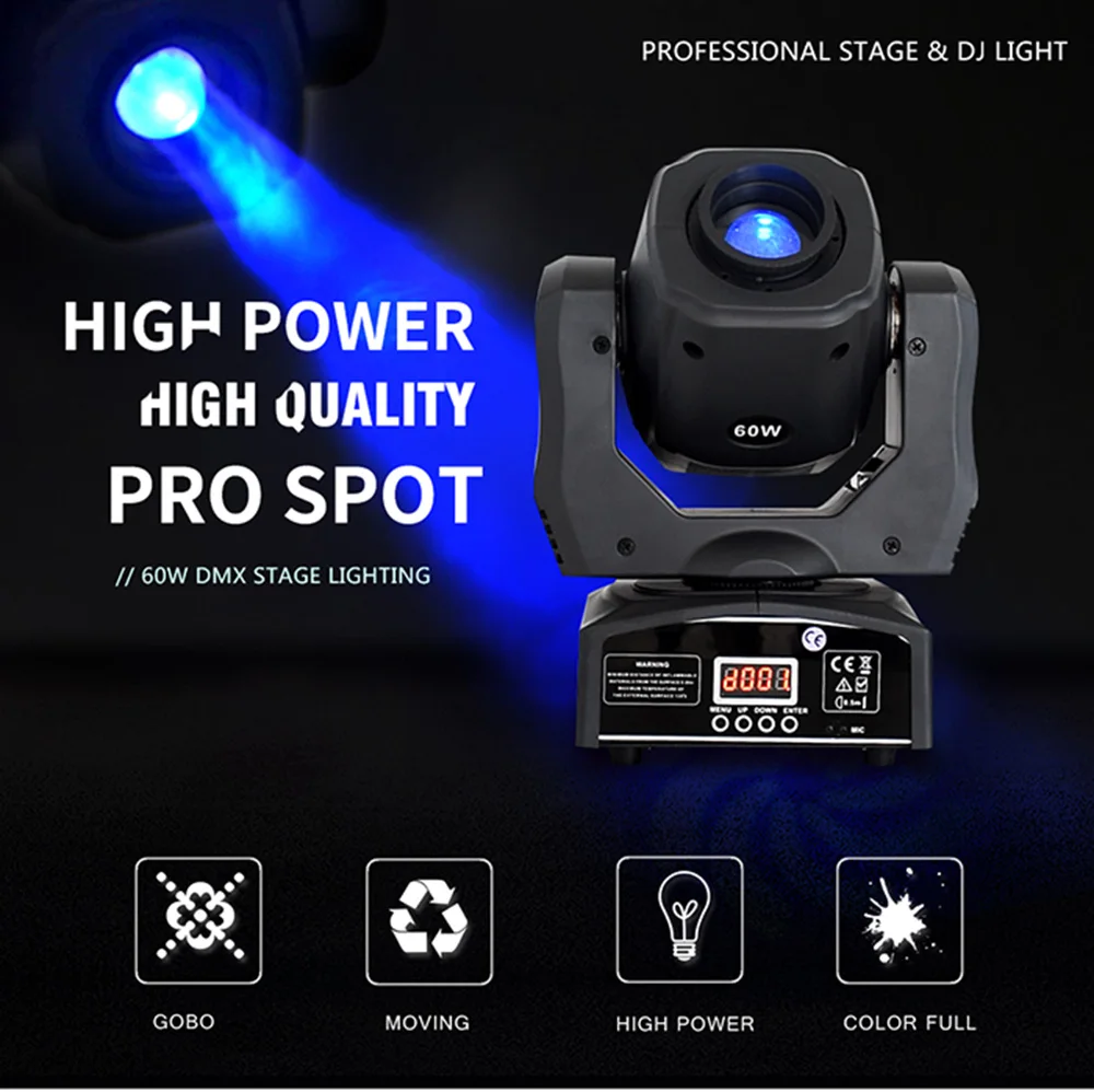 Освещение мини-сцены dj led движущаяся головка 60 Вт точечный свет для вечерние дискотеки сценического эффекта