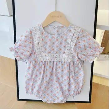 

2020 new baby girls floral romper summer cotton fashion babys jumpsuit0-3 years HV865