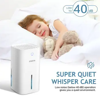 

900ml Dehumidifier Remove Humidity 300ml/Day Dehumidifier Auto-Off LED Indicator Dehumidifier For Home Bedroom Bathroom(UK Plug)