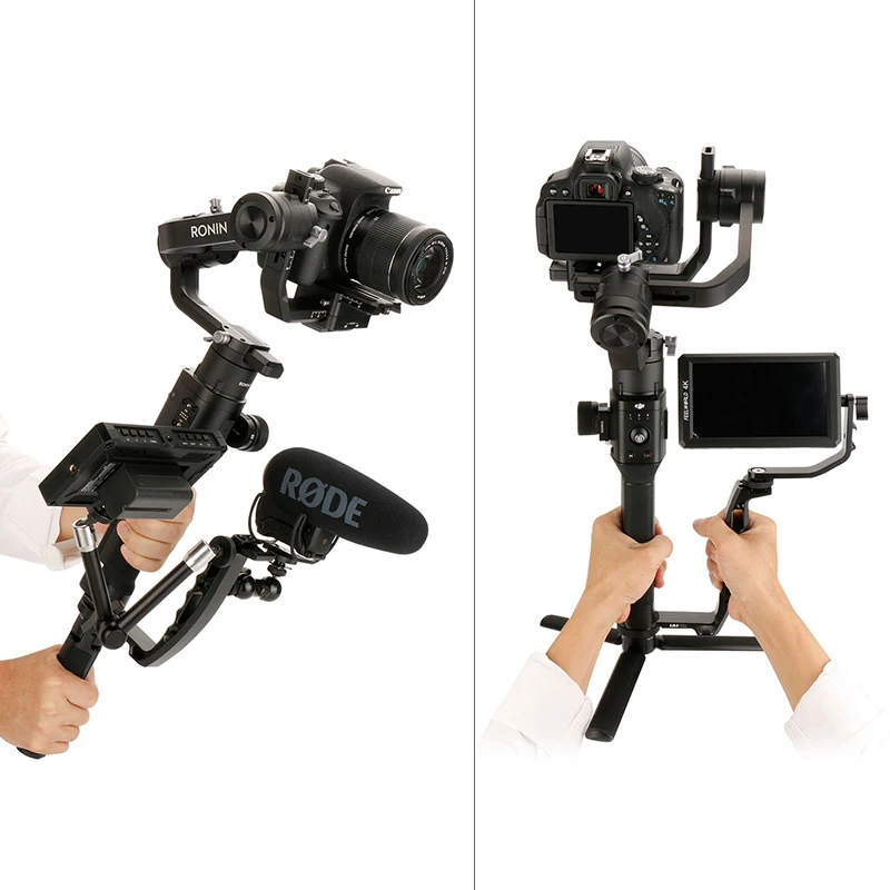 Uurig Dslr Estabilizador L-tipo Suporte Alça Aperto Monitor Aplicável para Zhiyun Guindaste Dji Ronin rs Weebill Cardan - Image 3