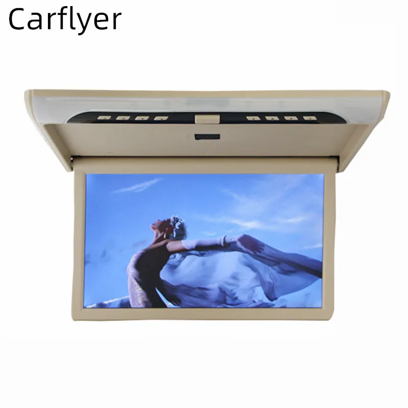 Carflyer 19 дюймов HD 1080P видео Радио устанавливаемый на крыше автомобиля флип вниз