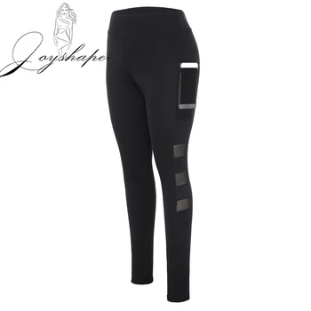 

Joyshaper Push Up Legging Sport Casual Sexy Patchwork Mesh Black Capri Leggings with Pocket Women Slim Fitness Leggings Elastic