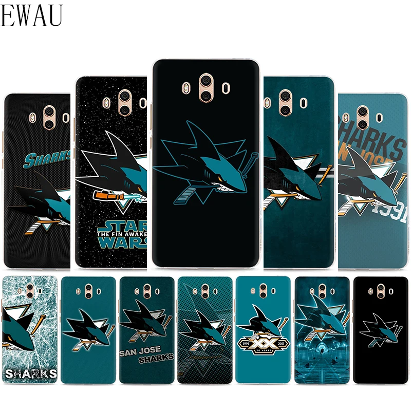 

EWAU San Jose Sharks Silicone Mattle phone case for Huawei Y7 Y9 Prime Mate 10 20 30 Lite Pro Nova 2i 3 3i 4 5i
