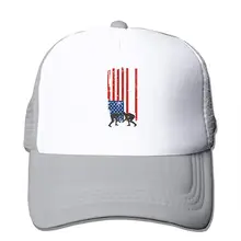 Флаг США борцовка сетки бейсболки унисекс Регулируемый Дальнобойщик стиль шляпа серый