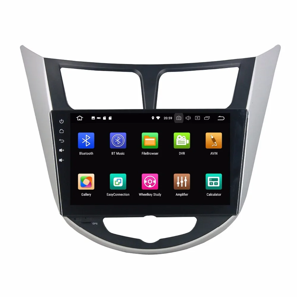 Best 9" Quad core  Android 9.0 Car GPS radio Navigation for Hyundai Verna Accent i25 Solaris grand avega 2010-2017 1