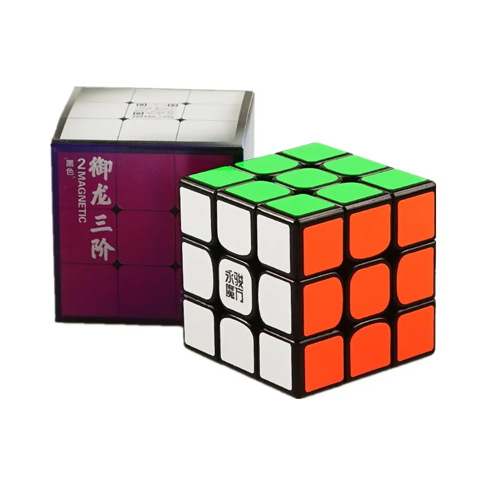 YJ Yulong V2 M 3x3 Black and Stickerless Speed Cube Yongjun Yulong 2M Magnetic Magic Cube Puzzle Cubo Magico For Children Kids 8