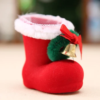 

10Pcs Christmas Gift Candy Bag Gift Holder Home Party Decor Christmas Santa Claus Candy Boots Stocking Kids Xmas Tree Decoration