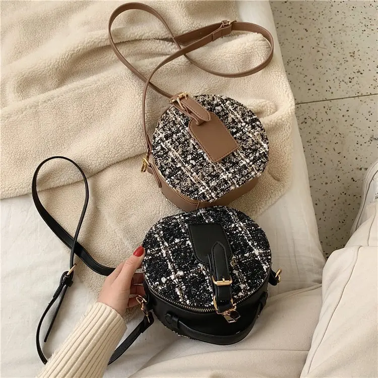 

Bag WOMEN'S Bag 2019 New Style Korean-style Versatile Solid Color Mini Small round Bag Rhombus Shoulder Bag Women's Shoulder Pla