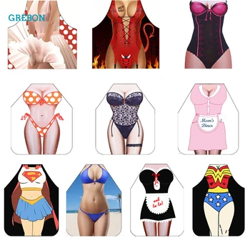 

Sexy Kitchen Apron Funny Apron For Woman Party Cooking BBQ Dinner Baking Kid Adult Chef Apron For Man Super Hero Barbecue Bibs