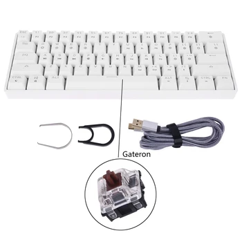 

SK61 Portable 60% Mechanical Keyboard Gateron optical Switches Backlit Hot swap 77HA