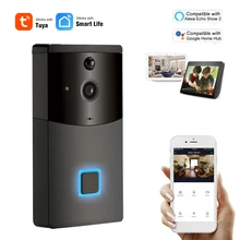 Wi fi inteligente campainha de segurança sem fio interfone visual tuya monitoramento remoto com alexa mostrar 2 & google casa controle voz