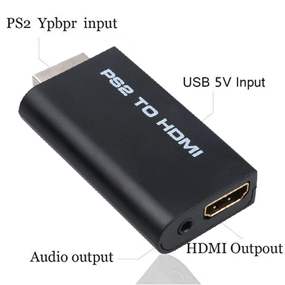 Новое высокое качество для PS2 к HDMI с 3,5 мм аудио видео конвертер для PS2 плеер к HDMI адаптер для HDTV Поддержка 480i 576i 480p