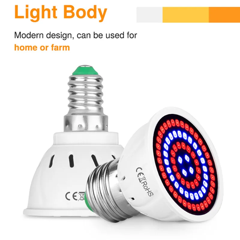 LED Grow Lamp Full Spectrum LED Plant Growth Lamp Indoor Lighting Grow Lights Bulb for Plants E27 E14 GU10 MR16 B22 220V grow light