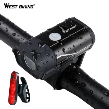 

WEST BIKING 350 Lumens Bicycle Front Light Waterproof Cycling Light USB Rechargeable Side Warning Flashlight 5 Modes Bike Light