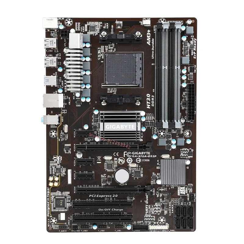Placa base para ordenador GIGABYTE GA-970A-DS3P, USB3.0, SATA3, 970A-DS3P, AM3/AM3 + DDR3, AMD 970 - Imagen 2
