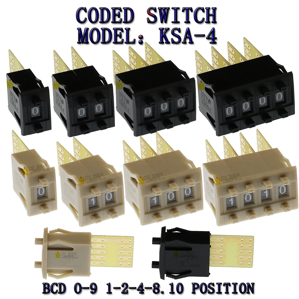 IIVVERR 10 Pcs KM2 0-9 Digital BCD Code Thumbwheel Pushwheel Switches White 16mm X 6mm (10 Unids KM2 0-9 Código BCD Digital Rueda De Control