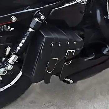 

2* Motorcycle Leather Side Saddle Bags for Harley Sportster XL883 XL1200 Black