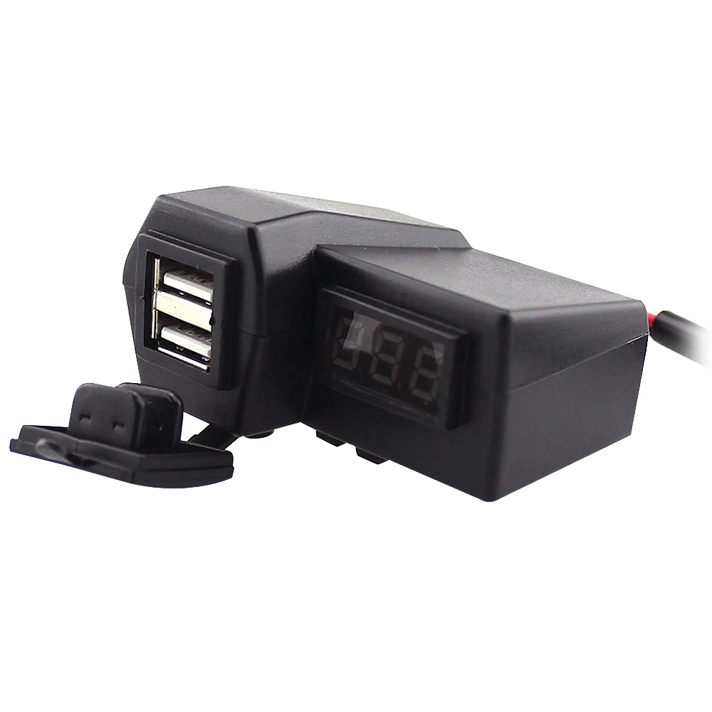 2 в 1 3.1A двойной USB адаптер мотоциклетное зарядное устройство Установка прикуривателя с кнопкой переключения с Вольтметр дисплей