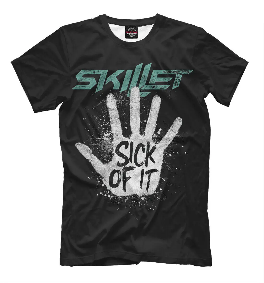 Skillet T-Shirt American Christian Rock Band Sick Of It Print |