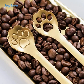 

JOYLOVE Cute Cat Claw Coffee Spoons Fruit Fork Dessert Spoon Candy Tea Spoon Cat Drink Tableware Kitchen Supplies
