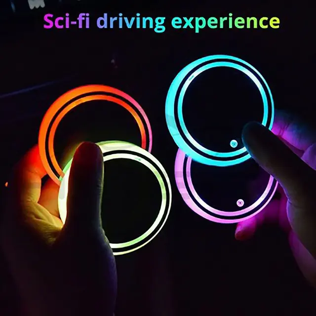 Auto LED Tasse Halter Licht Matten Auto Untersetzer Flasche Atmosphäre  Licht Konstellation Hintergrundbeleuchtung LED Tasse Halter Pads Auto  Zubehör - AliExpress