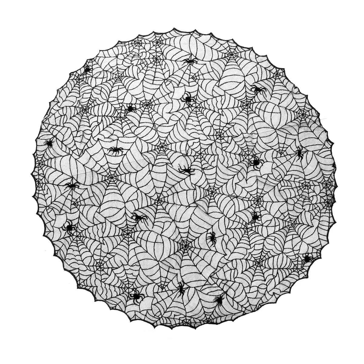 1 шт., украшение на Хэллоуин, кружевная трикотажная скатерть Spi. der, скатерть, дорожка, настольный флаг, каминная мантия для дома, кухни, вечерние поставки - Цвет: diameter 180cm