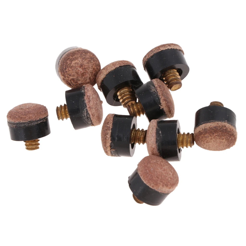 10pcs10/11/13mm Screw-On Pool Cue Tips for Hard Tips Replacement Club Billiards Accessories