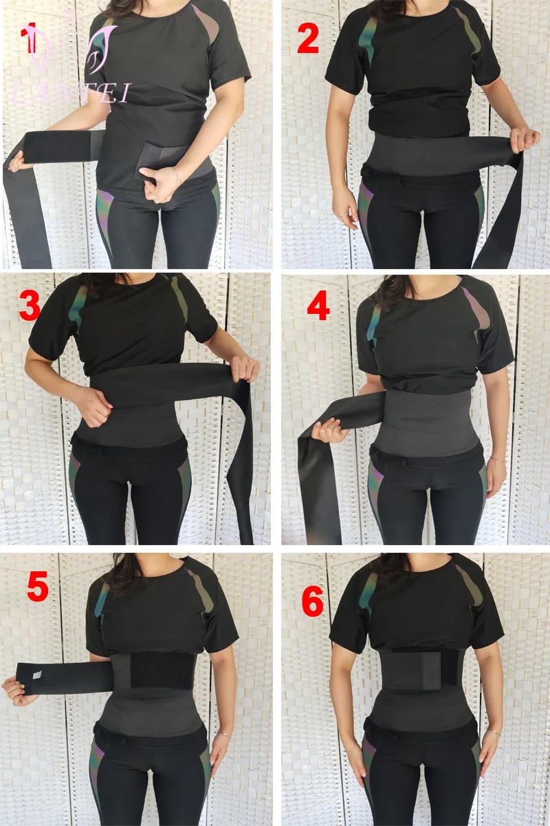LANFEI Waist Trainer Belt Wrap Neoprene Sweat Sauna Body Shaper Modeling Belly Strap Women Tummy Slimming Fat Burn Trimmer Plus yummie shapewear