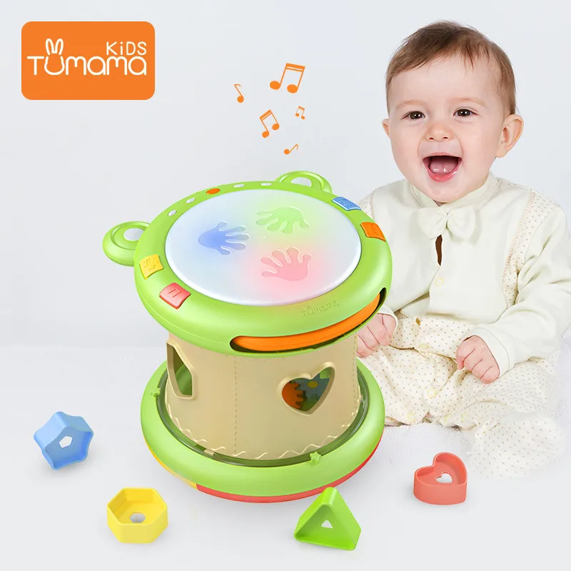 

Tumama Kids Baby Hand Drums Children Pat Drum Musical Instruments Baby Toys 6-12 Months Music Toys For Baby